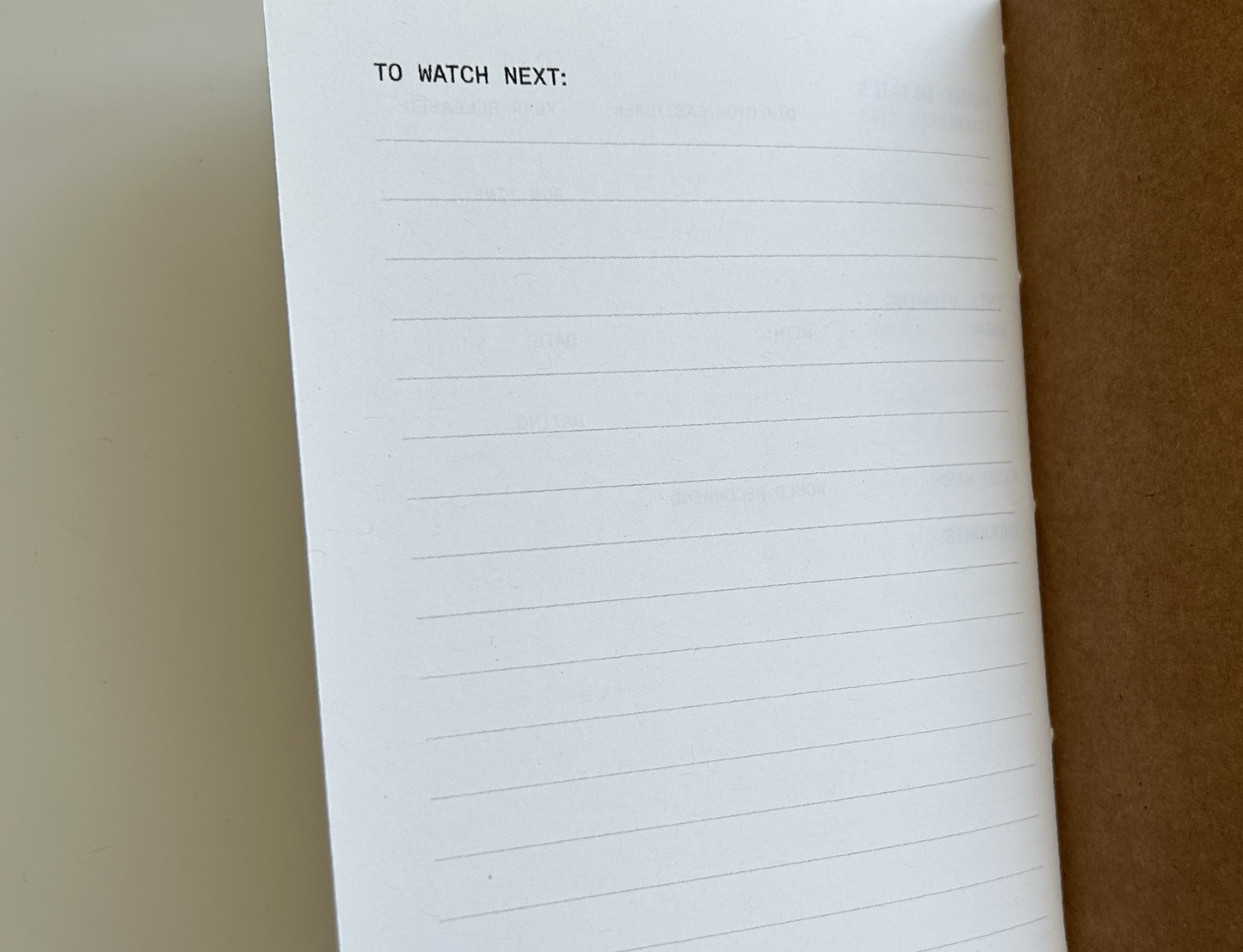 Movies Log Book