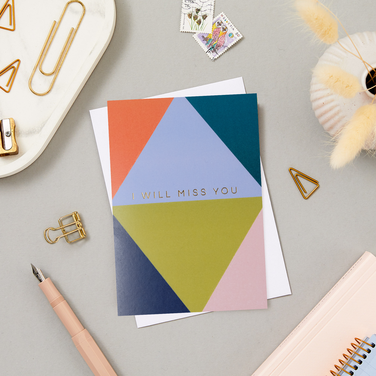 I Will Miss You Shapes Greeting Card