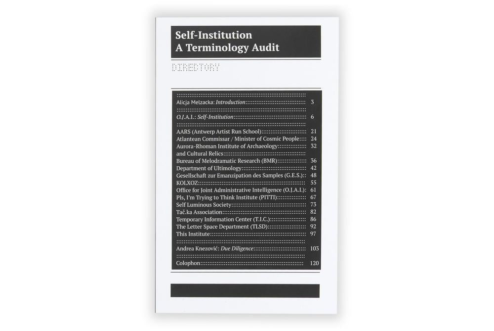 Self-Institution/ Terminology Audit: A Terminology Audit of Self-Instituted Practice