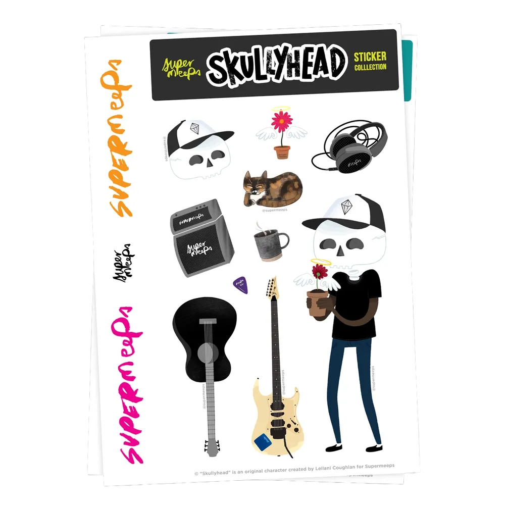 Supermeeps Character Sticker Sheet – Skullyhead