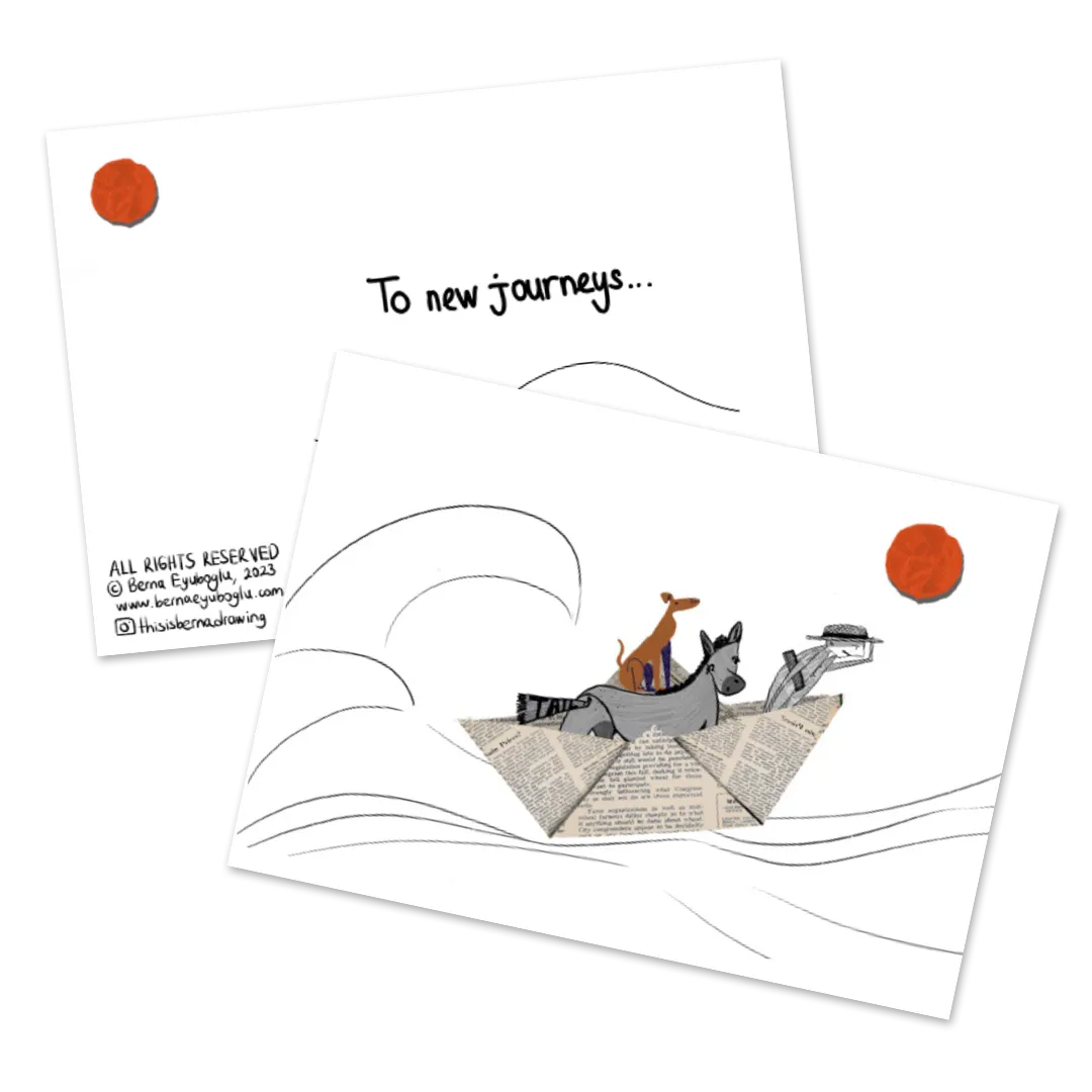 "To New Journeys" Postcard