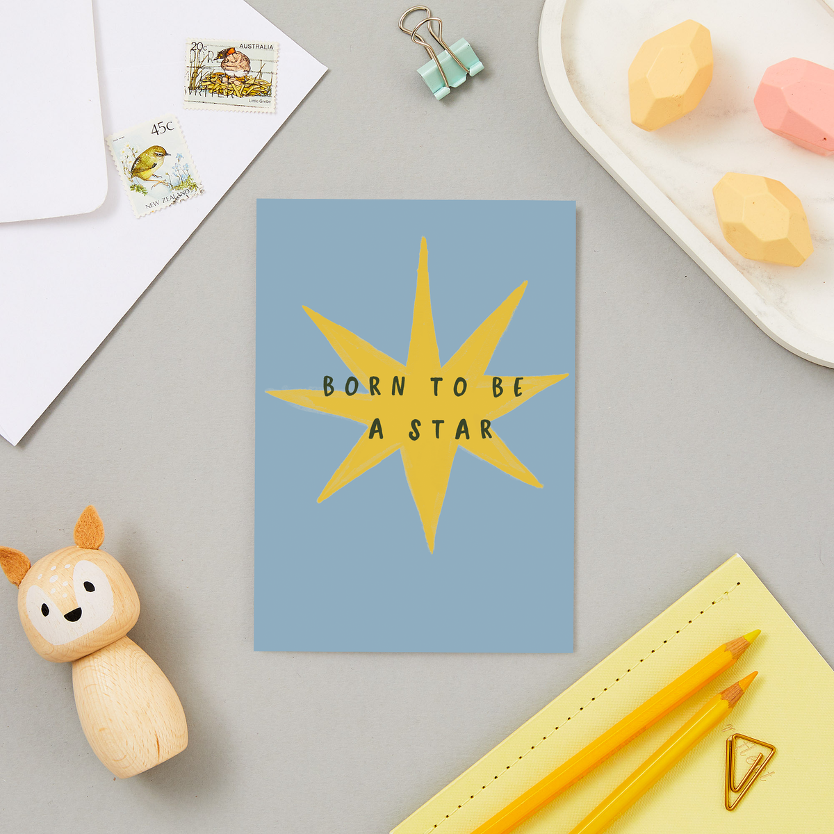 Born to Be a Star greeting card by Paper in Print