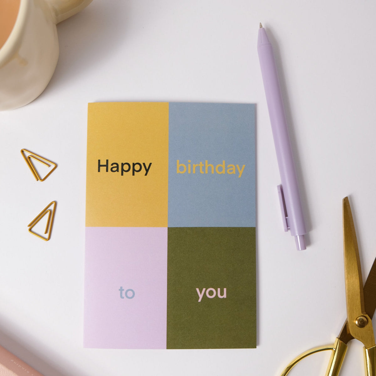 Happy Birthday to You Colour Block greeting card by Paper in Print