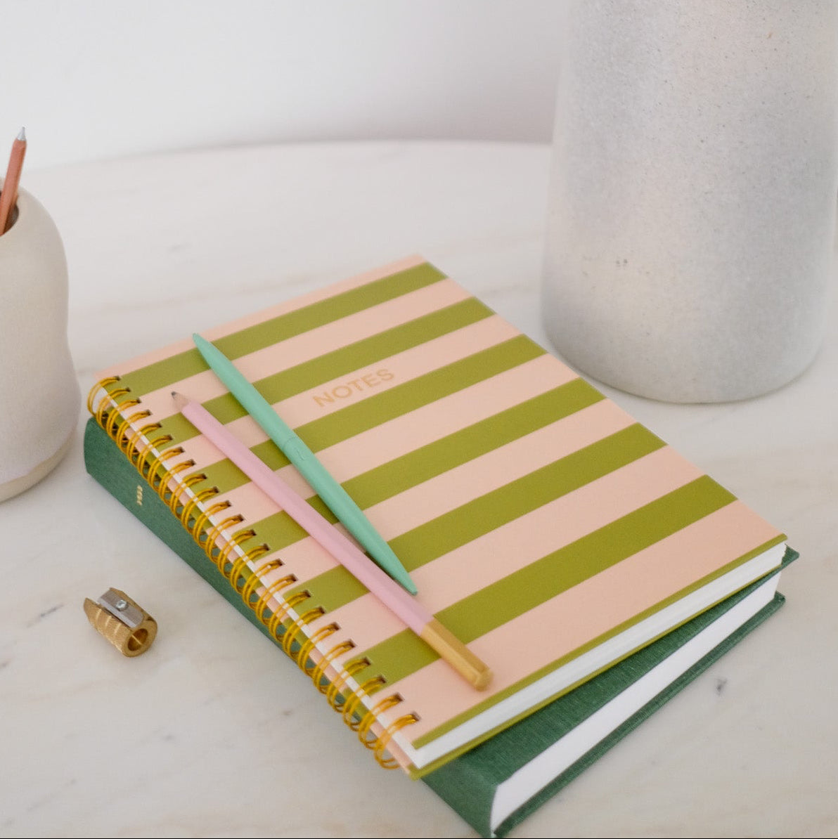 Green Stripe Notebook by Paper in Print