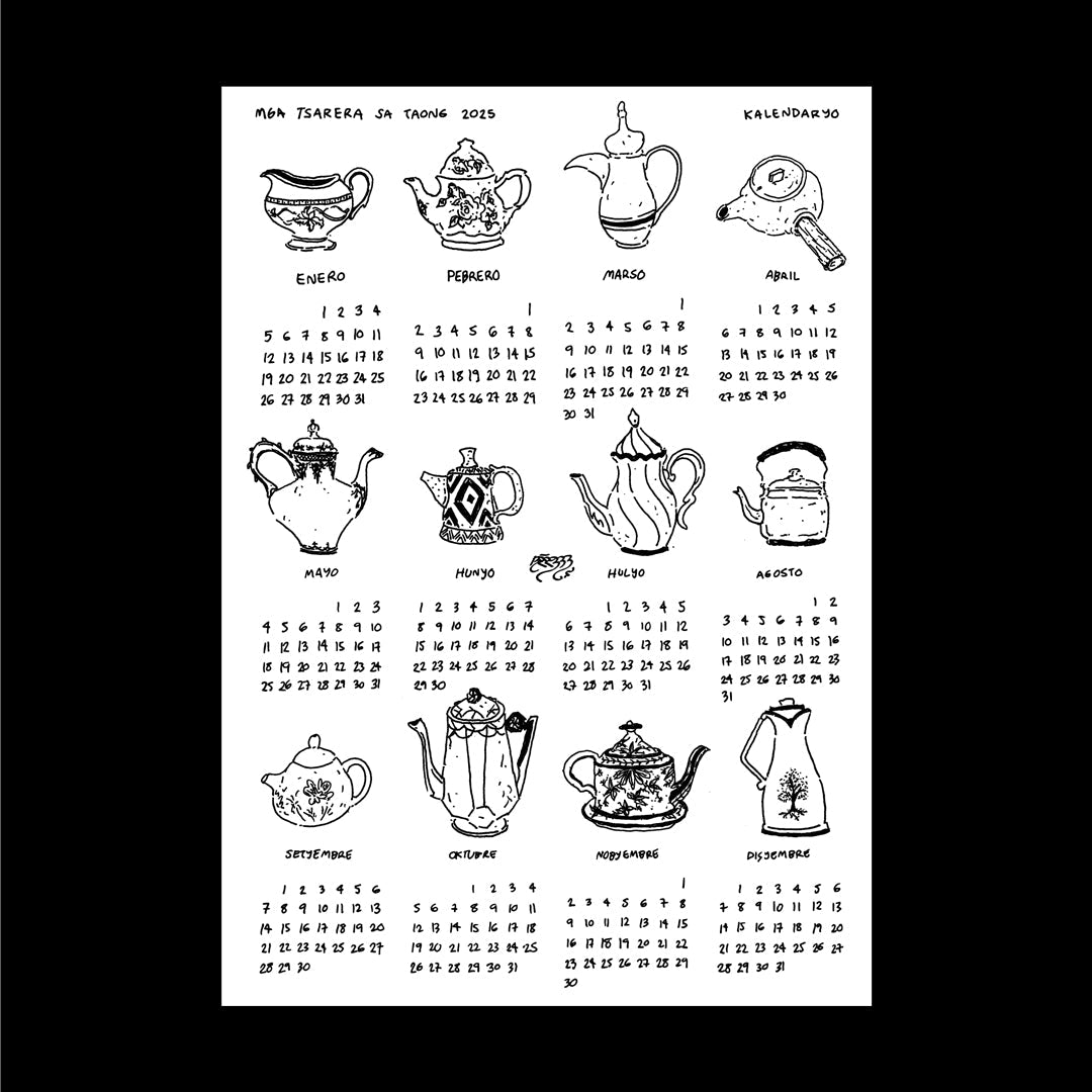 Hotel Notepad Drawings - Teapots of 2025 Calendar Poster