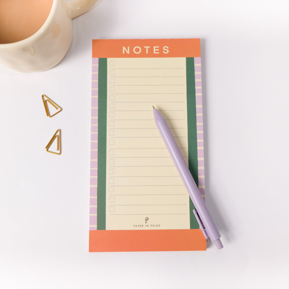 Orange Colourblock Notepad by Paper in Print