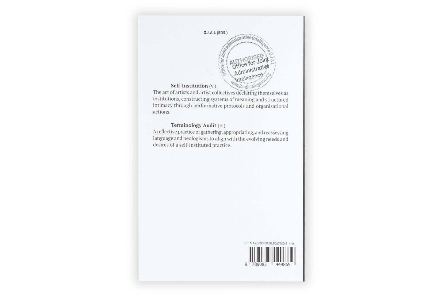 Self-Institution/ Terminology Audit: A Terminology Audit of Self-Instituted Practice