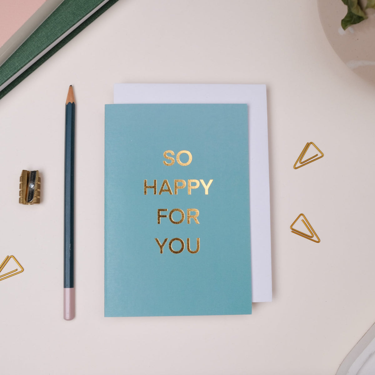 So Happy for You Green greeting card by Paper in Print