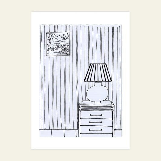Striped Bedroom Fine Art Print