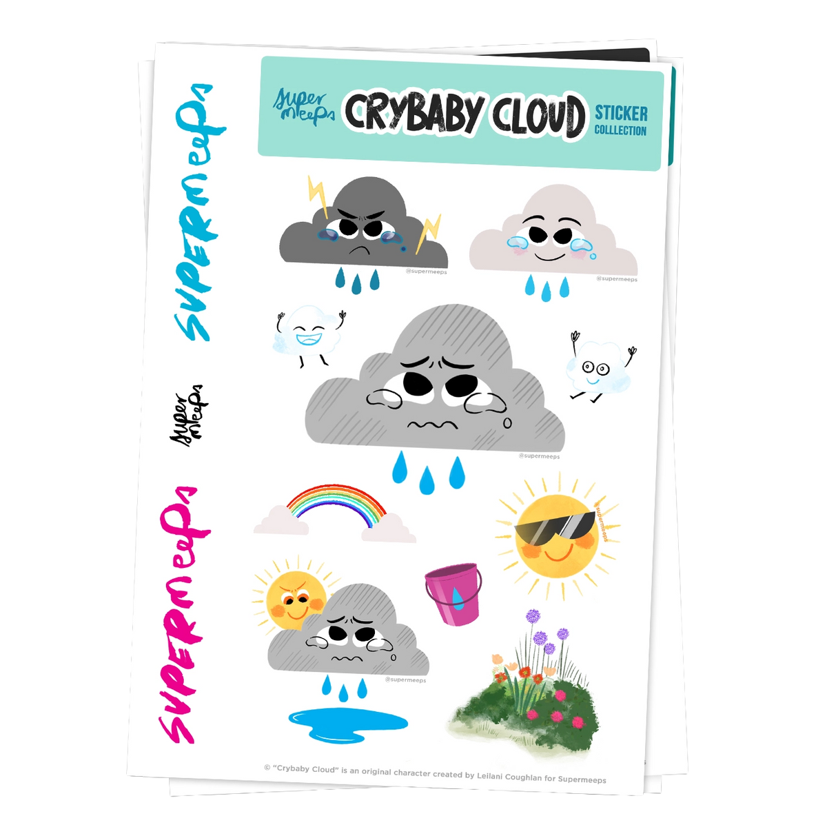 Supermeeps Character Sticker Sheet – Crybaby Cloud