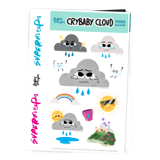 Supermeeps Character Sticker Sheet – Crybaby Cloud