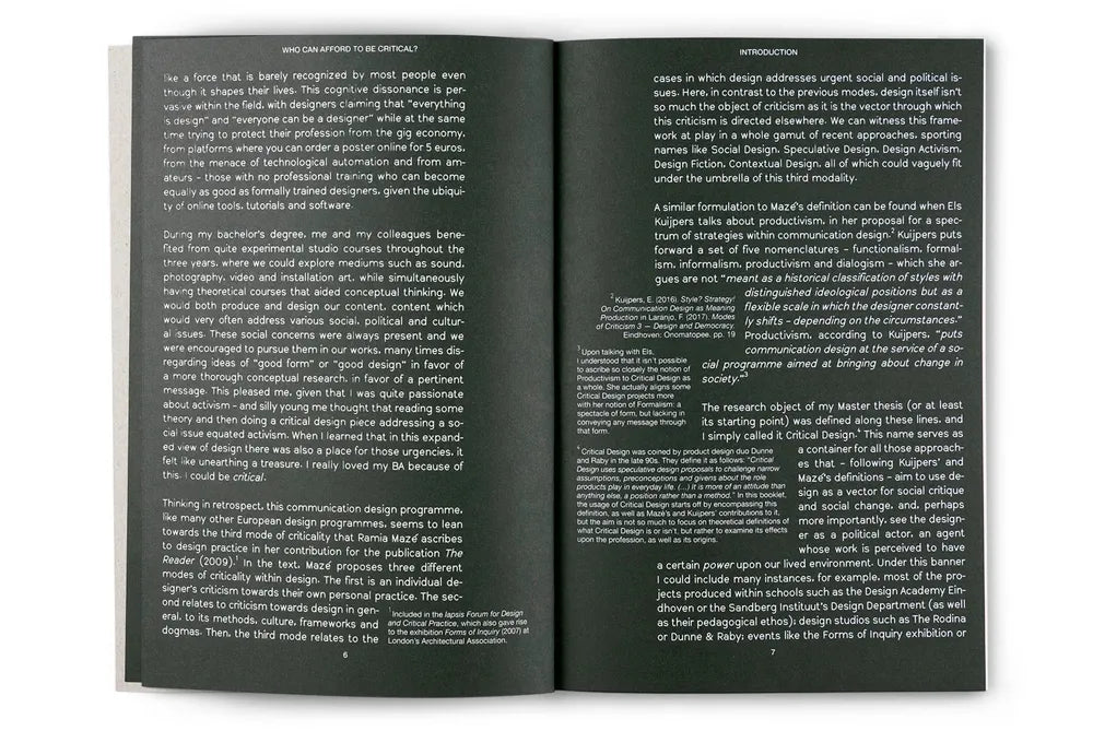 Who can afford to be critical?